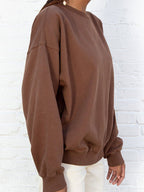 Solid Crew Neck Pullover Sweatshirt