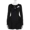 Elegant Slim Fit Bubble Long Sleeve Dress
