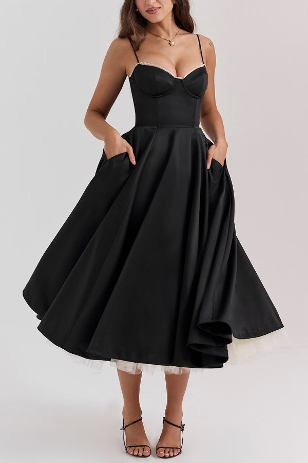| Strapless V-neck Sleeveless Maxi Dress
