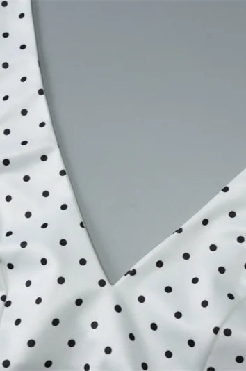 Polka Dot Halter Neck Deep V-Neck Fit and Flare A-Line Mini Dress