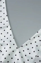 Polka Dot Halter Neck Deep V-Neck Fit and Flare A-Line Mini Dress