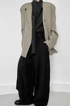 Ruched Ribbon Minimalist Chic Pants