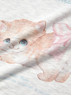 Kitten Print Raglan Long Sleeve Tee