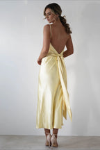 Satin Backless Tie Dress