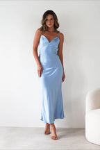Satin Backless Tie Dress