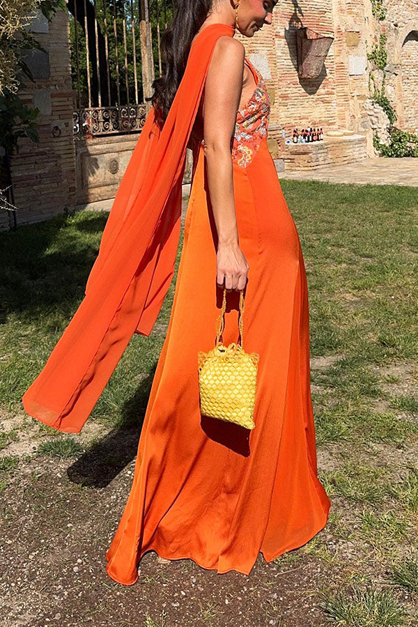 Marlena Embroidered Lace Slip Maxi Dress