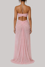 Island Muse Sheer Draped Cutout Maxi Dress