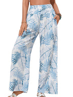 Tropical Wide Leg Pants | Shirred Waist Women__ Style