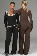 Color Block Casual Slim Three Piece Set