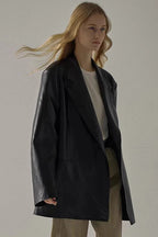 Oversized PU Blazer Coat