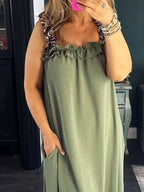 Full Size Ruffled Strap Flowy Maxi Dress Plus Size