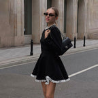 Isabelle A-Line Dress with Contrast Trim