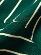 Stripe Print Bear Embroidery Shirt Neck Oversized Hoodie