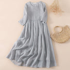 Literary loose high waist dress