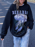 Vintage Landscape Print Sweatshirt