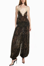 Wild Charm Leopard Print Smocked Elastic Waist Bloomers Pants