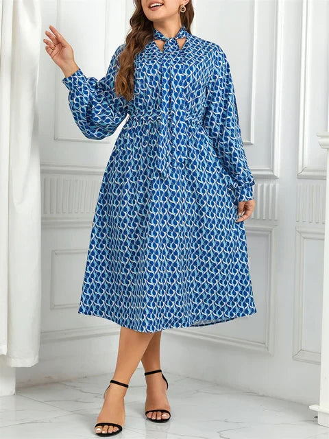 Helena Timeless Plus Size Dress Elastic Waist Designer Edit