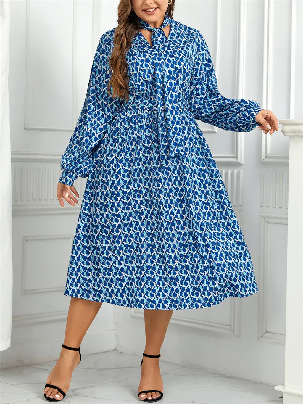 Helena Timeless Plus Size Dress Elastic Waist Designer Edit