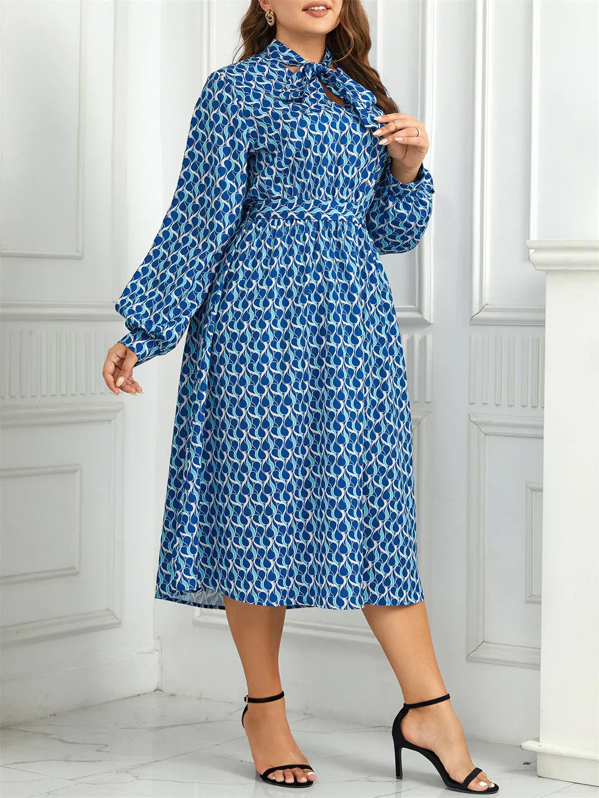 Helena Timeless Plus Size Dress Elastic Waist Designer Edit