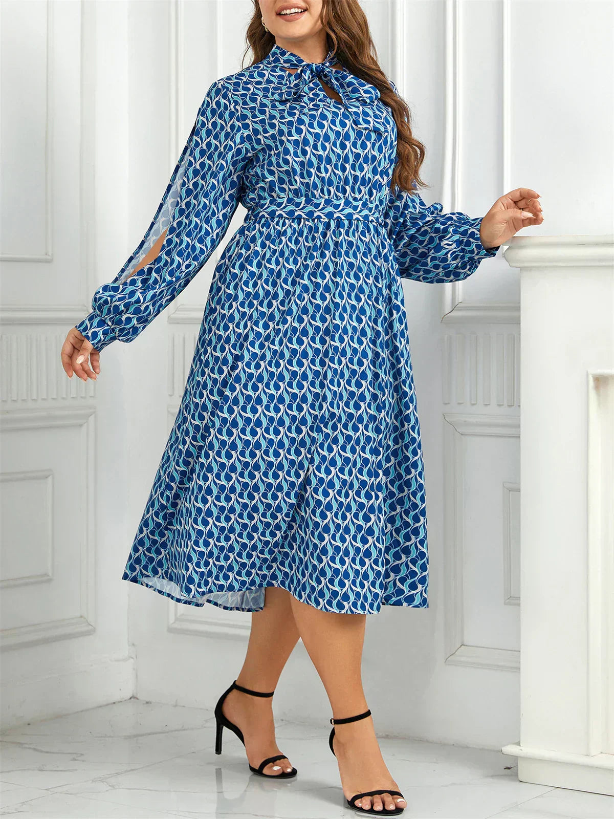 Helena Timeless Plus Size Dress Elastic Waist Designer Edit