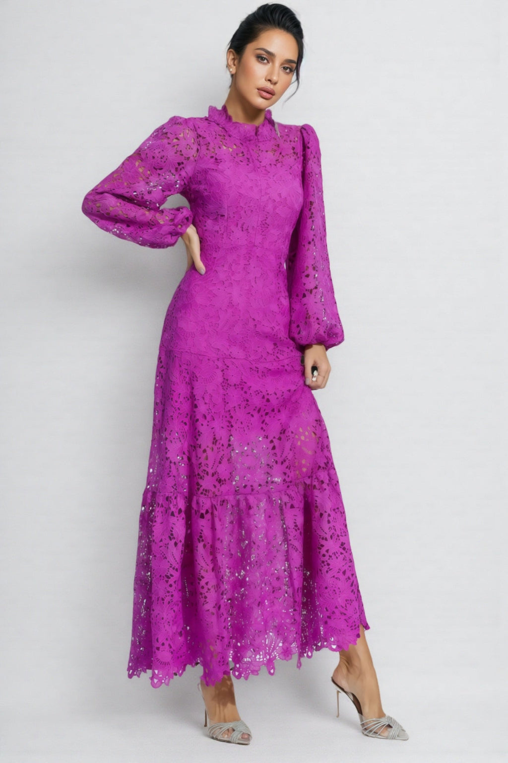 Viney Purple Cut Out Maxi Dress