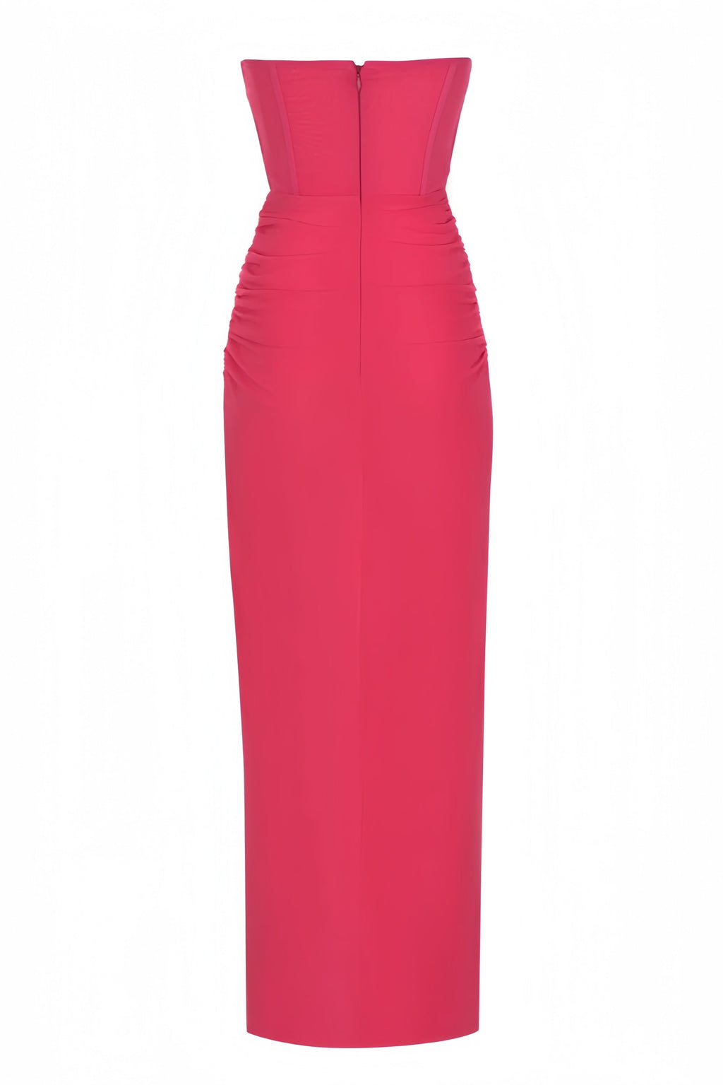 Amabel Solid Corset Split Maxi Dress-Pink