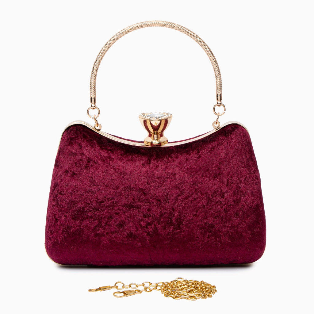 Velvet Clutch Bag with Flask