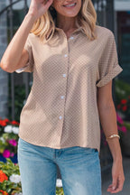 Polka Dot Print Short Sleeve Shirt