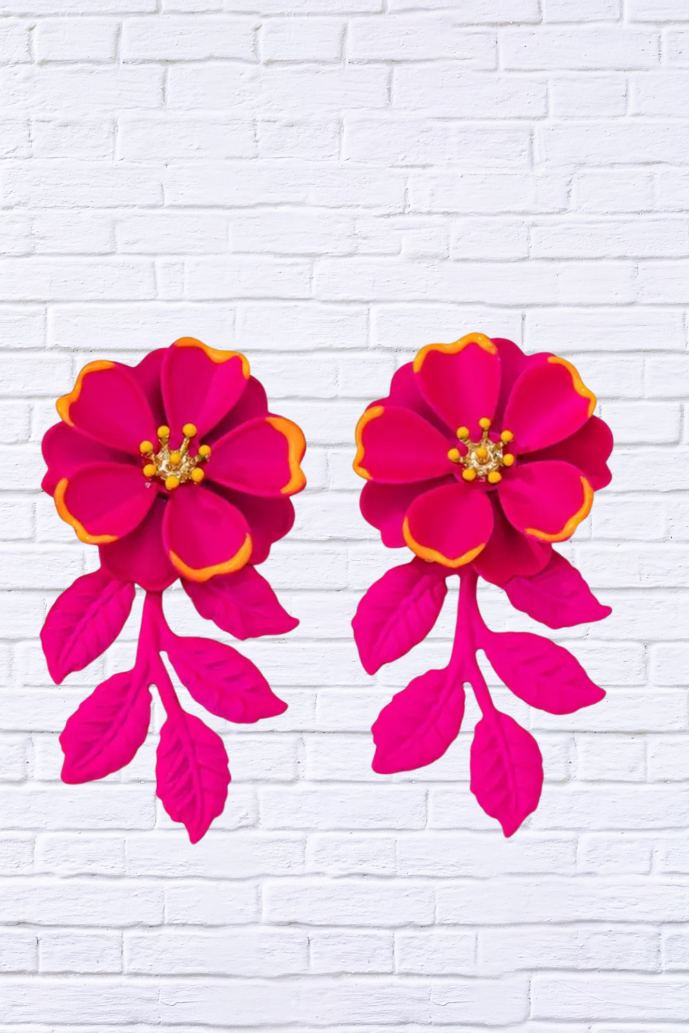 Elegant Vintage Floral Stud Earrings _ Timeless Beauty with Enamel Finish