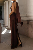 Satin Backless Sleeveless Dress