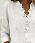 The Indie — Ruffle V-Neck Blouse