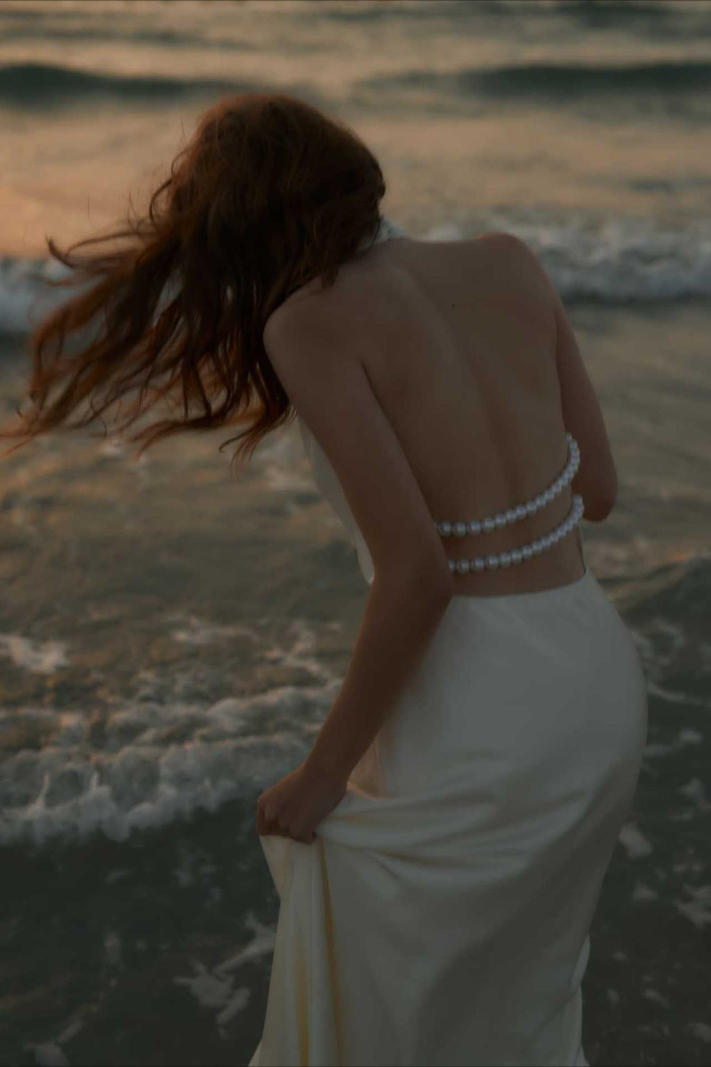 Satin V-Neck Halter Backless Maxi Dress