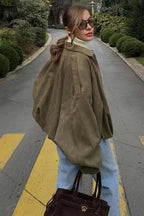 Oversized Suede Bomber Jacket