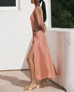 Ruched  Hem Solid Dresses