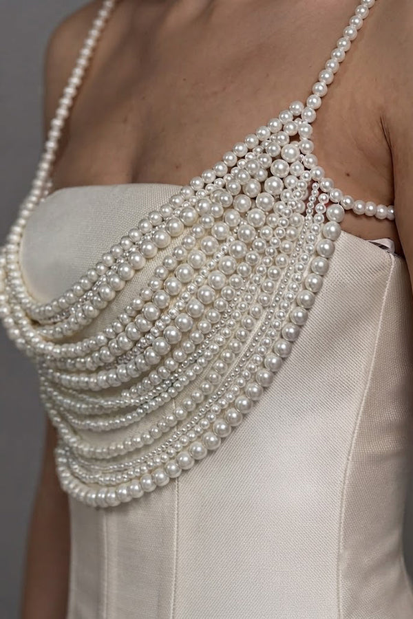 Multi-layer Faux Pearl Bra