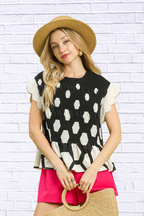 Carmen Hexagon Print Peplum Top