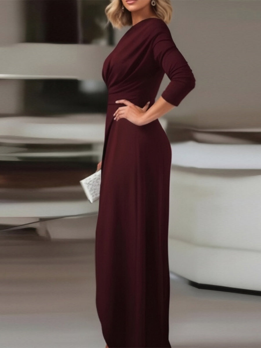 Sloping Shoulders Asymmetrical High Waist Slit Jumpsuits