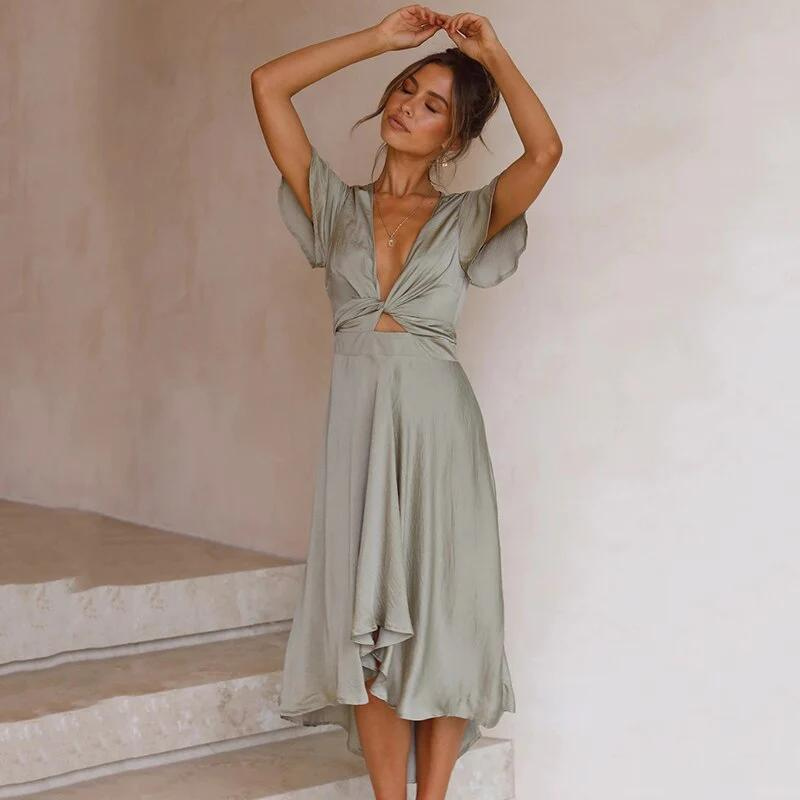 Meropi Exclusive Flowing Vintage Dress Elevated Occasion Wear