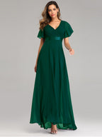 V-neck Chiffon Large Skirt Temperament Formal Dress Maxi Dresses