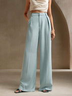 Commuting Loose High-waisted Straight Wide-leg Trousers
