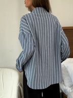 Stripes Cardigan Commuting Shirts