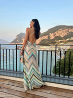 Colorful Crochet Lace Camisole Maxi Dress
