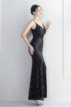 Iridescent Sequin Slit Bodycon Maxi Dress