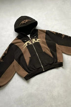 Embroidered Geometric Gothic Hoodie