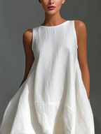 Liora | Linen Sleeveless Midi Dress
