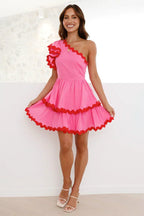 Zaira Chic Mini Dress Pink / Red Silhouette Collection