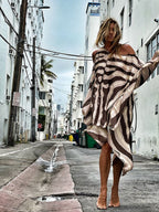 Printed Beach Vacation Style Off-shoulder Maxi Dress