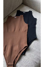 Sleeveless Stretchy Triangle Swim Inspired Bodysuit