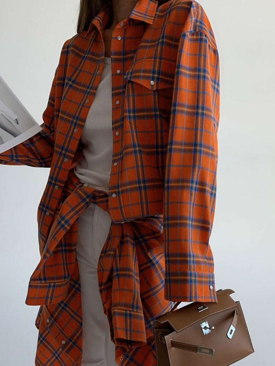 Plaid Oversize Coat Shirts