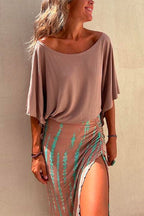 Half Flare Sleeves Loose Fit Cozy Top